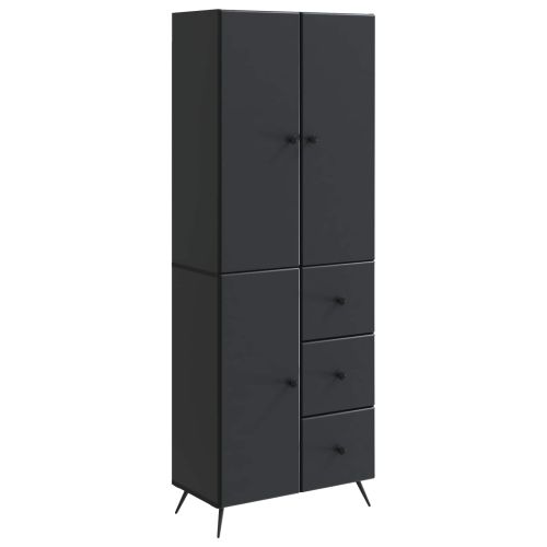 Комплект шкафове 2 pcs Черно Инженерна дървесина