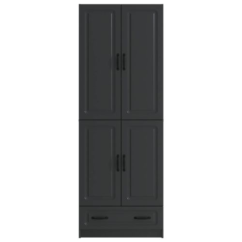 Комплект шкафове 2 pcs Черно Инженерна дървесина