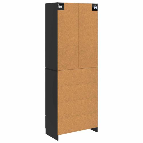 Комплект шкафове 2 pcs Черно Инженерна дървесина