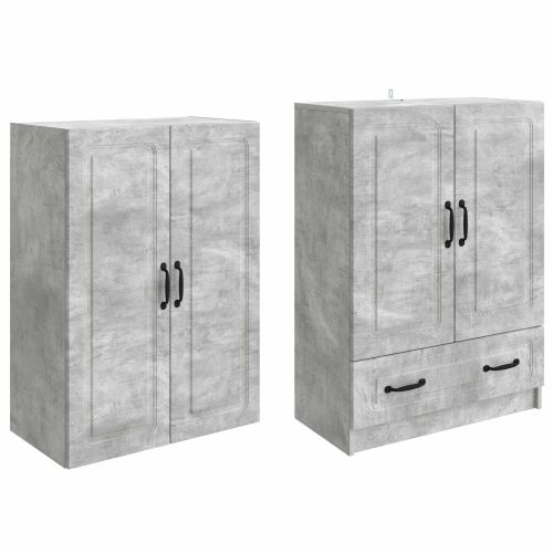 Комплект шкафове 2 pcs Бетонно сиво Инженерна дървесина