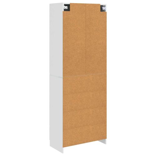 Комплект шкафове 2 pcs Бял гланц Инженерна дървесина
