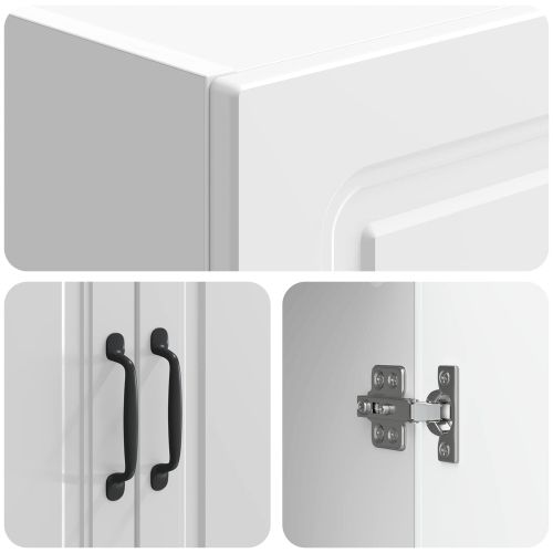 Комплект шкафове 2 pcs Бял гланц Инженерна дървесина