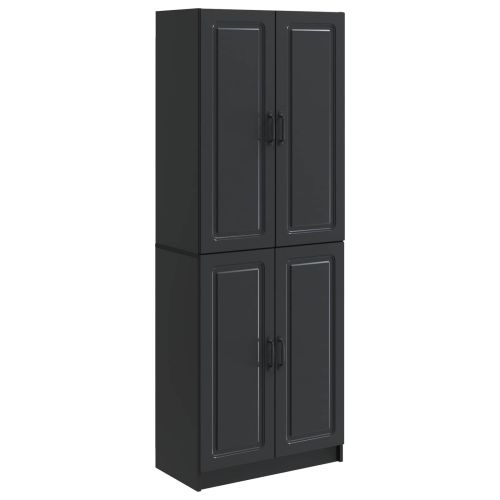 Комплект шкафове 2 pcs Черно Инженерна дървесина