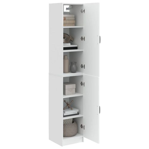 Комплект шкафове 2 pcs Бял гланц Инженерна дървесина