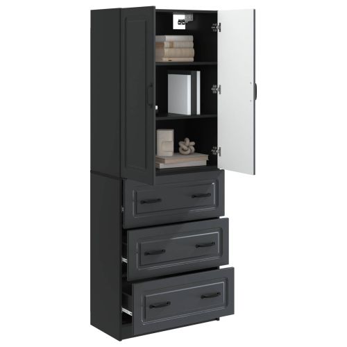 Комплект шкафове 2 pcs Черно 66 x 34,5 x 87 см