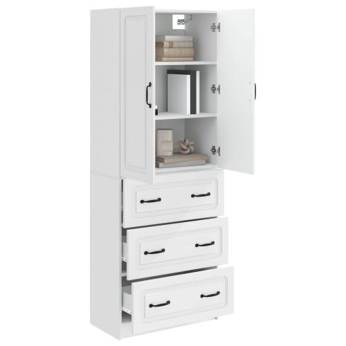 Комплект шкафове 2 pcs Бял гланц 66 x 34,5 x 87 см