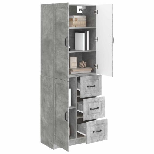 Комплект шкафове 2 pcs Бетонно сиво Инженерна дървесина