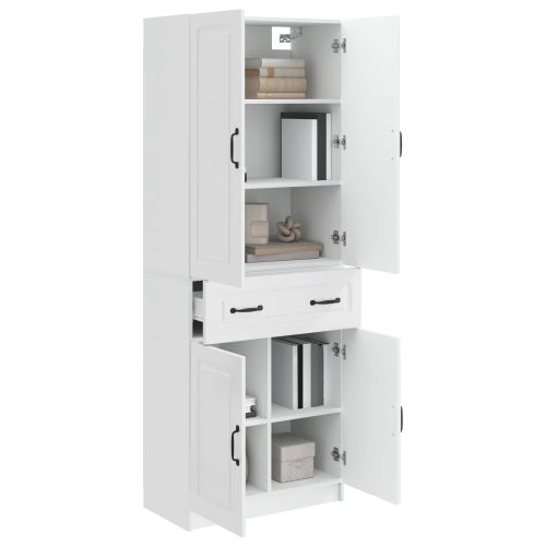 Комплект шкафове 2 pcs Бял гланц Инженерна дървесина