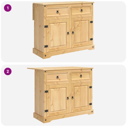Кухненска количка с врата 2 pcs Пчелен восък 112 x 70 x 91,5 см