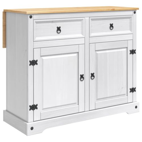 Кухненска количка 2 pcs Бяло и восък от мед 112 x 70 x 91,5 см
