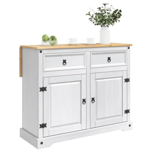 Кухненска количка 2 pcs Бяло и восък от мед 112 x 70 x 91,5 см