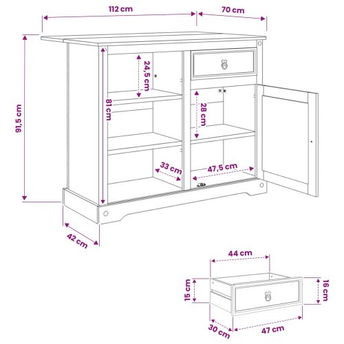Кухненска количка 2 pcs Бяло и восък от мед 112 x 70 x 91,5 см