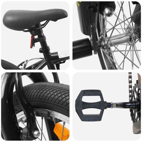 BMX Велосипед 20 инча за деца над 9 години Черно