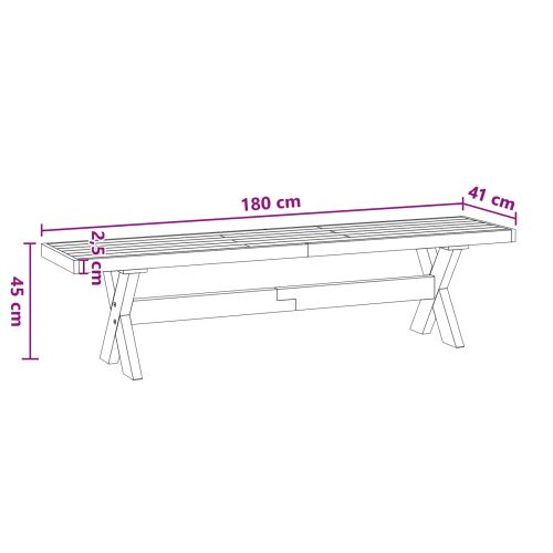 Пейка за хранене NOAIN 180 x 41 x 45 см Масивна боровина Черно