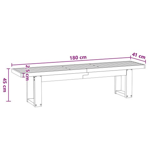 Пейка за хранене NOAIN 180 x 41 x 45 см Масивна боровина Черно