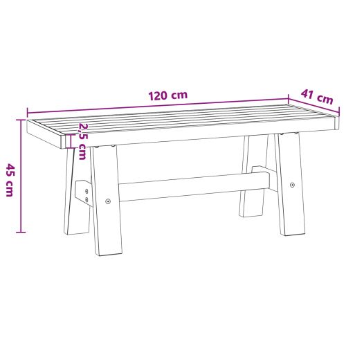 Пейка за хранене NOAIN 120 x 41 x 45 см Масивна боровина Черно