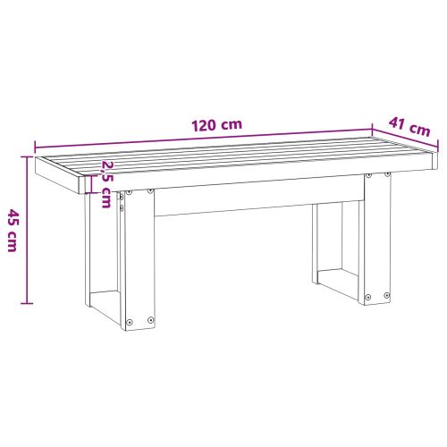 Пейка за хранене NOAIN 120 x 41 x 45 см Масивна боровина Черен