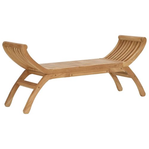Градинска пейка 2 -Seater 126 cm Солидно тиково дърво Натурално