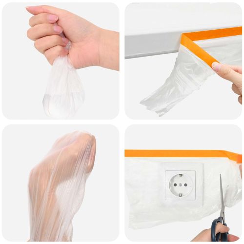Калъф за прах с лепилна лента 12 pcs Прозрачен 110 x 3300 см