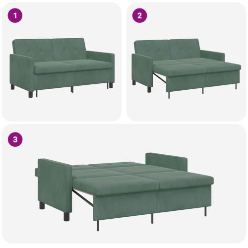 Диван легло Морско зелено Текстил