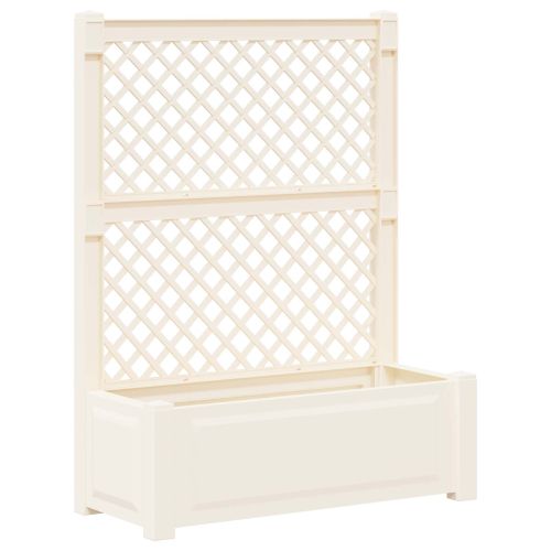 Голяма саксия с решетка 2 pcs Бяло 143 x 143 x 133,5 см ПП
