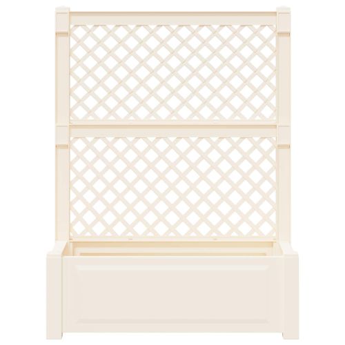 Голяма саксия с решетка 2 pcs Бяло 143 x 143 x 133,5 см ПП