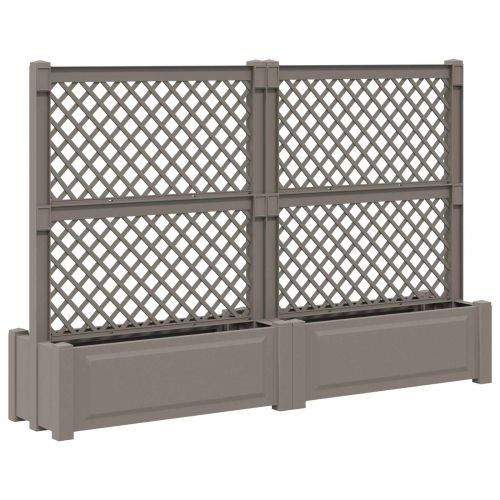 Голям сандък с решетка 2 pcs Сиво 200 x 43 x 133,5 см ПП