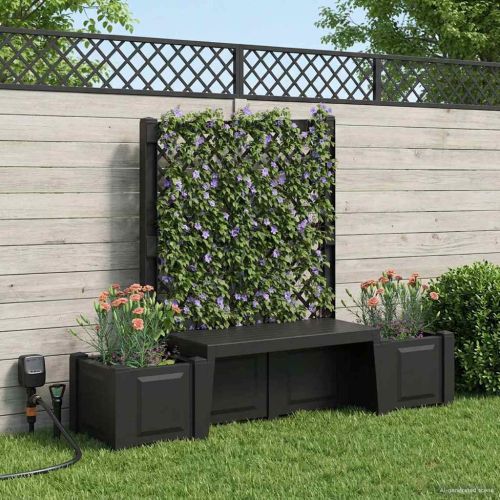 Градинска пейка Копенхаген Антрацит 173 x 49 x 135,5 см ПП
