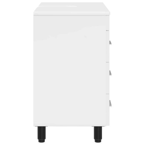 Шкаф със светло за баня Бял гланц 60 x 35 x 60 см