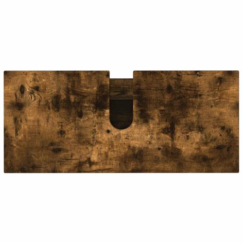 Шкаф със светло за баня Опушен дъб 80 x 35 x 60 cm