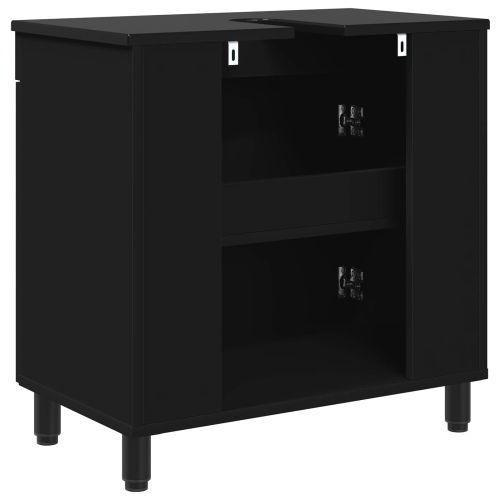 Шкаф със светло за баня Черно 60 x 35 x 60 см