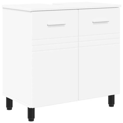 Шкаф със светло за баня Бяло 60 x 35 x 60 см