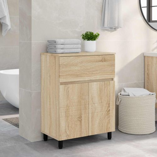 Шкаф със светло за баня Дъб сонома 60 x 35 x 80 см