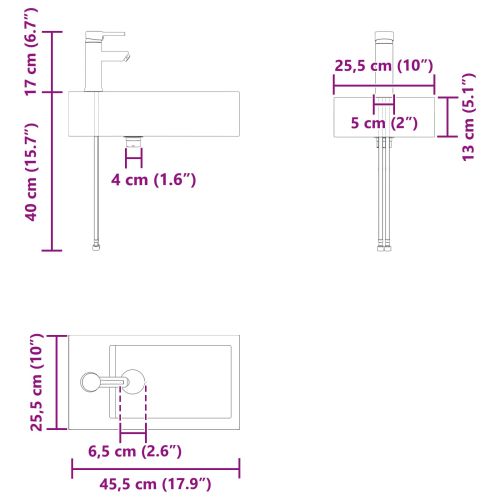 Мивка за баня със смесител Черен дъб 45,5 x 22,5 x 84 см