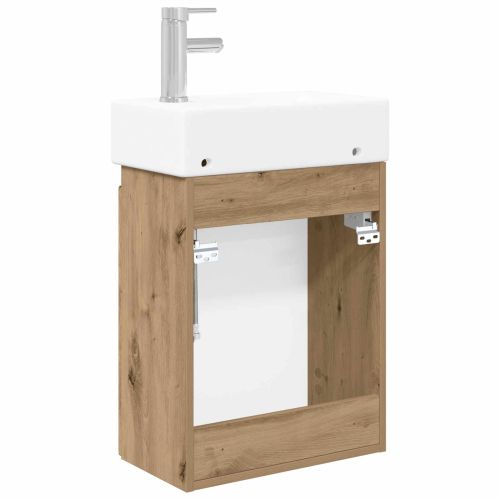 Мивка за баня със смесител Дъб артизан 45,5 x 25,5 x 84 см