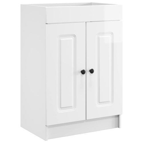 Мебел под мивка за баня Бял гланц 78,5 x 37,5 x 81 см