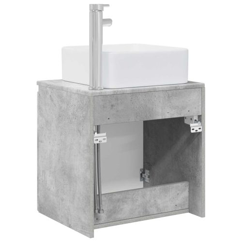 Монтирана на стена мивка и тоалетка Бетонно сиво