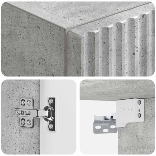 Стенно Баня Кабинет Бетонно сиво 33 x 34,5 x 160 см