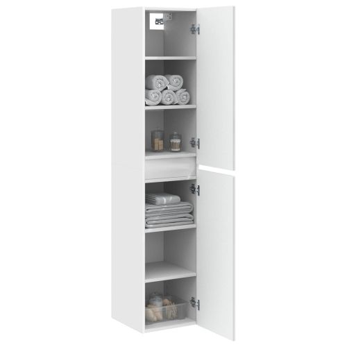 Стенно Баня Кабинет Бял гланц 33 x 34,5 x 160 см