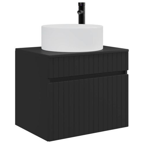 Стенно Баня Кабинет Черно 59 x 44,5 x 50 см Инженерна дървесина