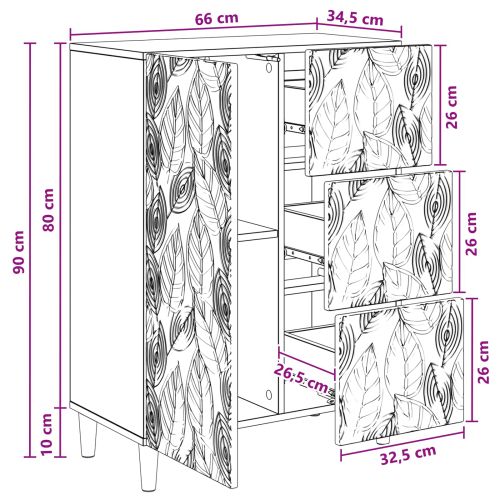 Служебен шкаф Опушен дъб 66 x 34,5 x 90 см Инженерна дървесина