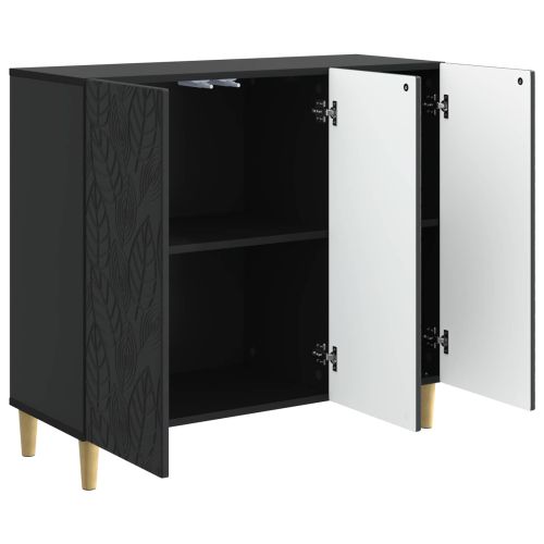 Служебен шкаф Черно 89 x 34,5 x 80 см Инженерна дървесина