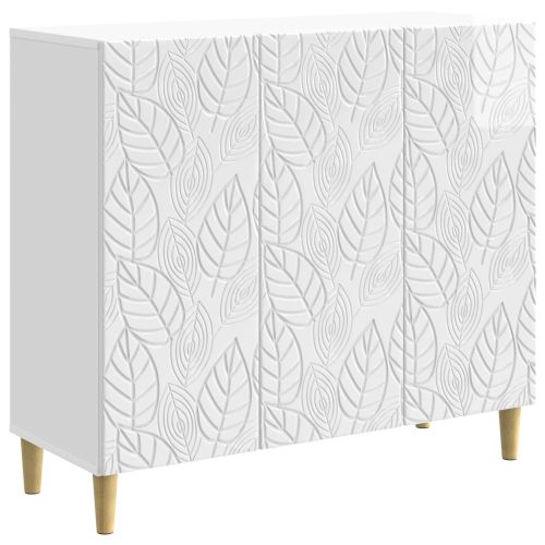 Служебен шкаф Бял гланц 89 x 34,5 x 80 см Инженерна дървесина