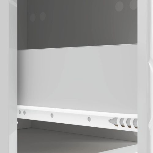 ТВ шкаф 147 x 34,5 x 30 см Бял гланц Инженерна дървесина