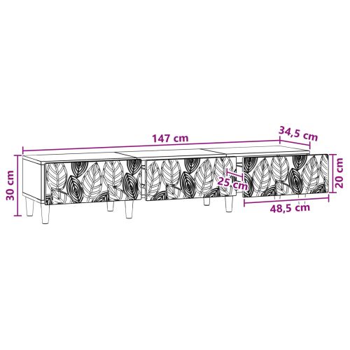 ТВ шкаф 147 x 34,5 x 30 см Сив Сонома Инженерна дървесина