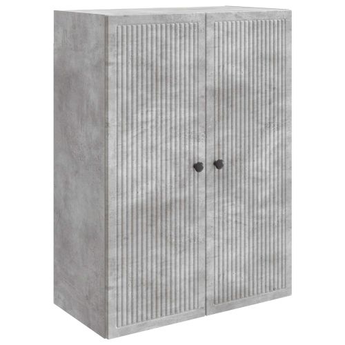 Стенно шкафче Бетонно сиво 66 x 34,5 x 90 см