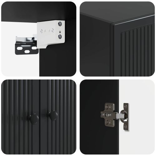 Стенно шкафче Черно 59 x 31 x 60 см Инженерна дървесина
