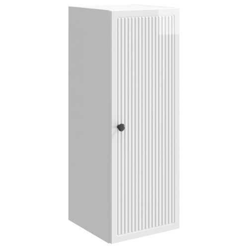 Стенно шкафче Бял гланц 33 x 34,5 x 90 см Инженерна дървесина