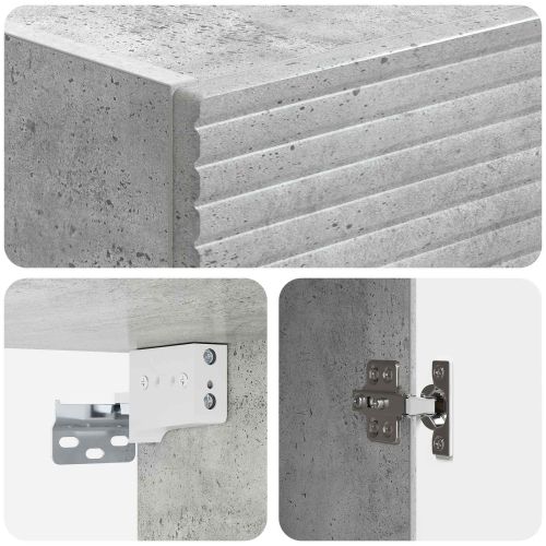 Стенно шкафче Бетонно сиво 33 x 34,5 x 90 см