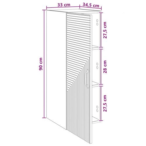 Стенно шкафче Старо дърво 33 x 34,5 x 90 см Инженерна дървесина